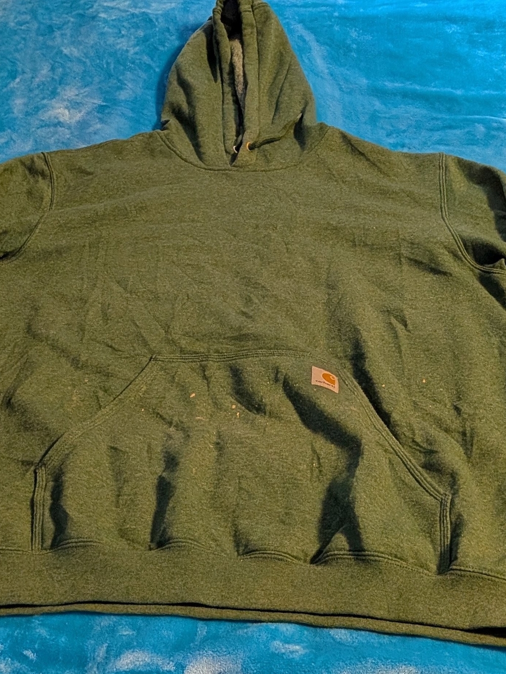 💚 Carhartt Men's Dark Olive Green Pullover Hooded Crewneck 💚